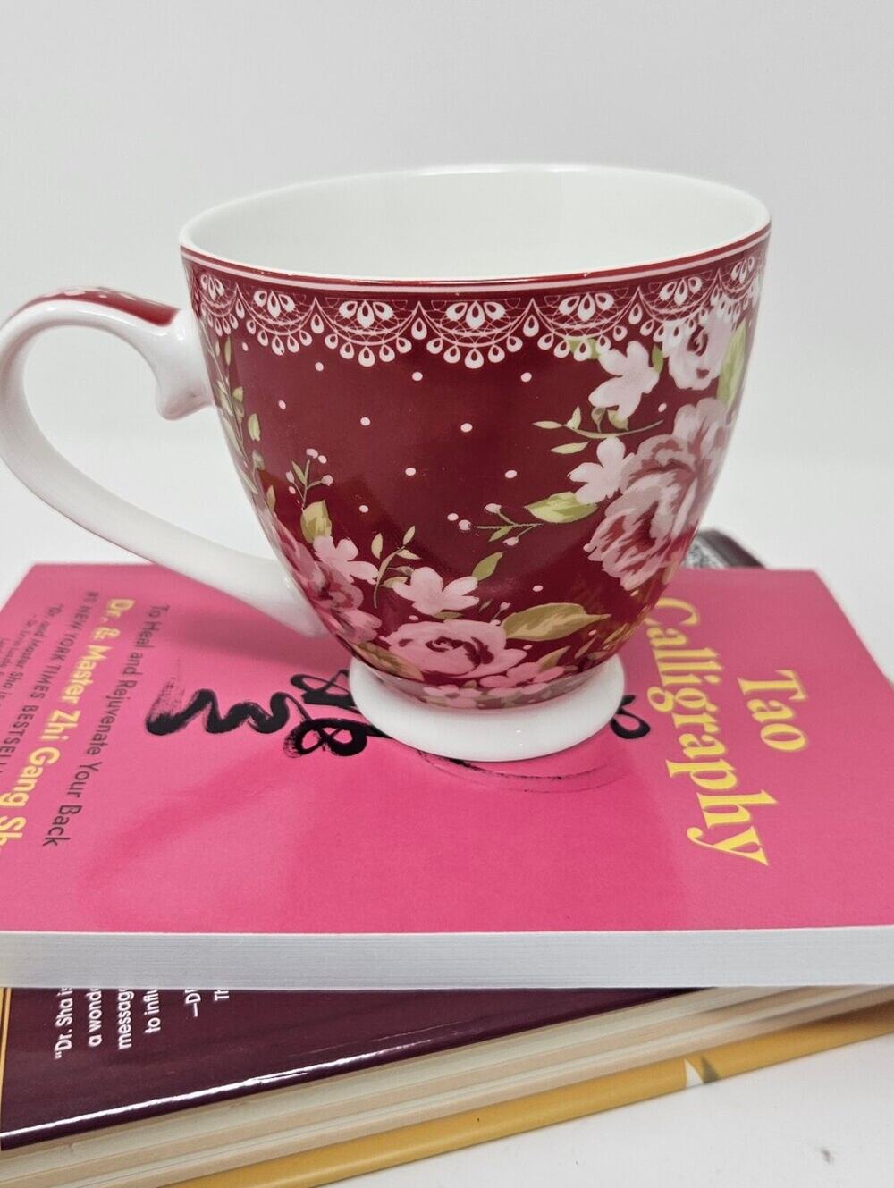 The English Mug Floral Coffee Cup Red